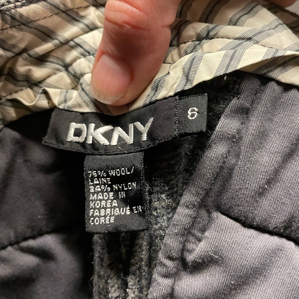 DKNY Women's Gray and Blue Wool Trousers - Picture 5 of 8